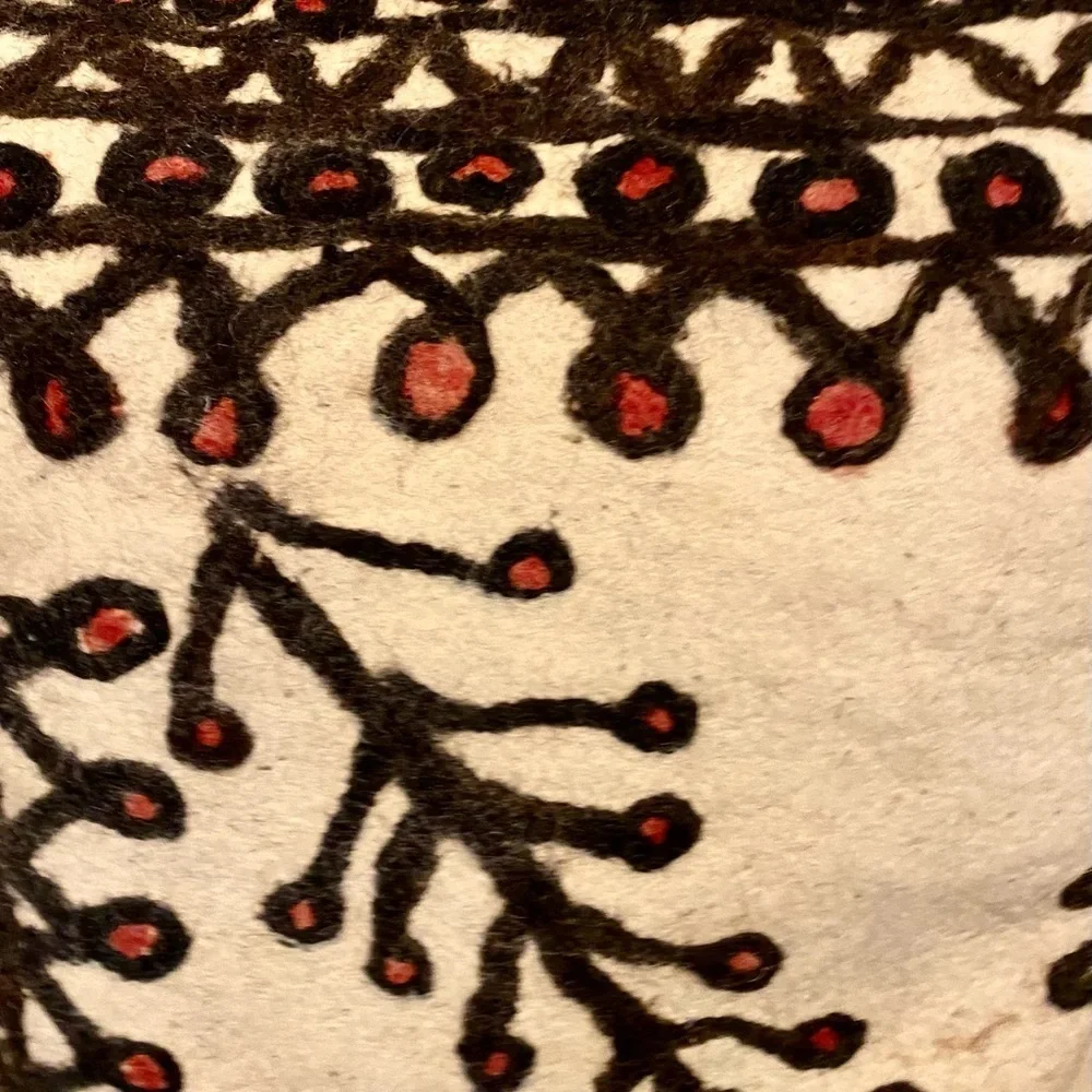 Handmade oversized painted felt Turkish Accent Pillow